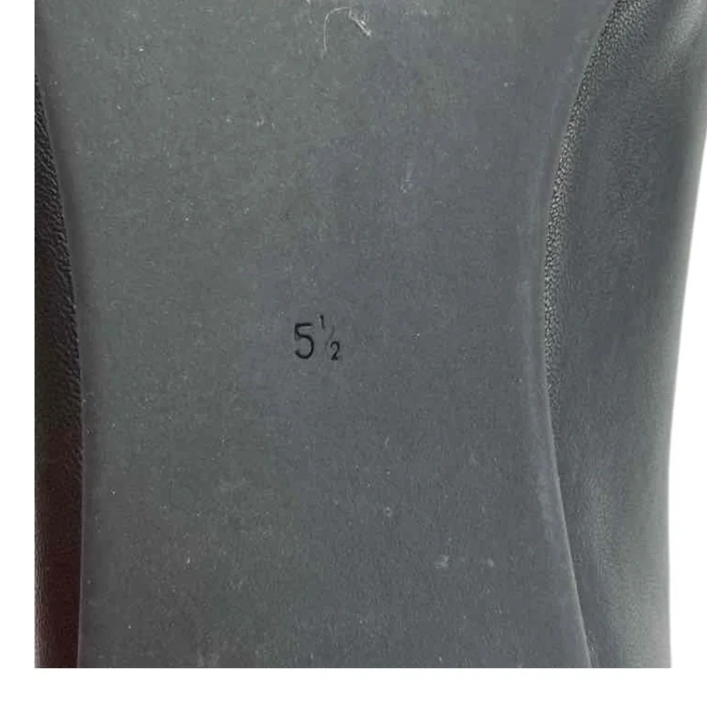 Tory Burch Ballet Flats Women 5.5 Black Excellent Leather Patent Logo Cap Toe